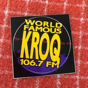 KROQ 106.7 FM Black and Yellow Sticker